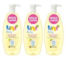 Uni Baby Alkol Paraben İçermez Göz Yakmayan Yenidoğan Tüm Ciltler İçin Bebek Şampuanı 3x700 ml