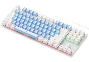 Perfect Rusça Q RGB 87 Tuşlu White Switch Kablolu Beyaz Mekanik Gaming Klavye