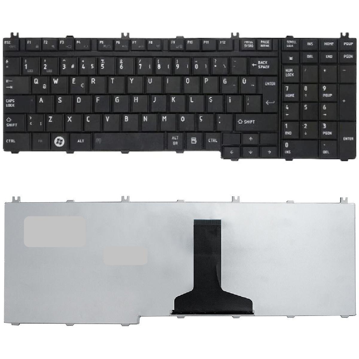 Toshiba P200-1I3, P200-1I4 Türkçe Q Black Switch Kablolu Siyah Standart Klavye