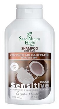 Seed Natural Herbs Boyalı Düz Saçlar İçin Keratin Hindistan Cevizli Parabensiz Kremsiz Şampuan Unisex Şampuanı 400 ml