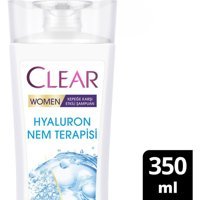 Clear Hyaluron Nem Terapisi Kepek Karşıtı Düz Saçlar İçin Kremsiz Şampuan Kadın Şampuanı 350 ml