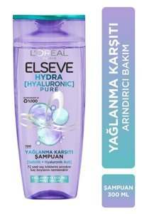 L'oreal Paris Elseve Hydra Hyaluronic Pure Arındırıcı Arındırıcı Düz Saçlar İçin Kremsiz Şampuan Unisex Şampuanı 300 ml