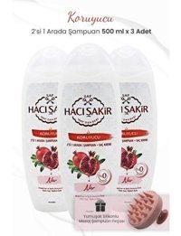 Hacı Şakir Koruyucu Arındırıcı Düz Saçlar İçin Parabensiz Kremsiz Şampuan 2 si Bir Arada Unisex Şampuanı 500 ml