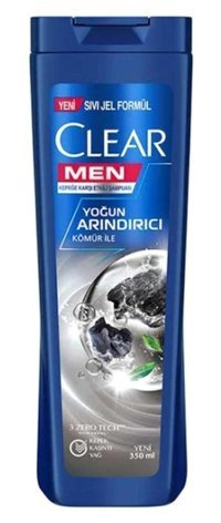 Clear Arındırıcı Arındırıcı Düz Saçlar İçin Kömür Kremsiz Şampuan Erkek Şampuanı 350 ml