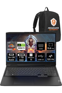 Lenovo Ideapad 3 82SB00X6TX Harici GeForce RTX 3050 Ti AMD Ryzen 7 6800H 24 GB DDR5 1 TB SSD 15.6 inç FHD Windows 11 Home Gaming Laptop PER4 ÇANTA