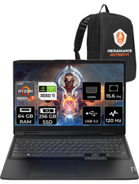 Lenovo Ideapad 3 82SB00NWTX Harici GeForce RTX 3050 Ti AMD Ryzen 7 6800H 64 GB DDR5 256 GB SSD 15.6 inç FHD Freedos Gaming Laptop PER4 ÇANTA