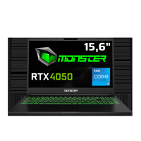 Monster Abra A5 V20.4.3 Harici GeForce RTX 4050 Intel Core i5 12450H 16 GB DDR5 500 GB SSD 15.6 inç FHD Windows 11 Gaming Laptop