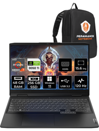 Lenovo Ideapad 3 82SB00NWTX Harici GeForce RTX 3050 Ti AMD Ryzen 7 6800H 48 GB DDR5 256 GB SSD 15.6 inç FHD Windows 11 Home Gaming Laptop PER4 ÇANTA