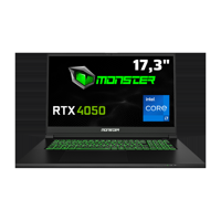 Monster Abra A7 V15.2.1 Harici GeForce RTX 4050 Intel Core i7 12700H 16 GB DDR5 500 GB SSD 17.3 inç FHD Windows 11 Gaming Laptop