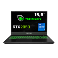 Monster Abra A5 V21.3.7 Harici GeForce RTX 2050 Intel Core i7 12700H 8 GB DDR5 500 GB SSD 15.6 inç FHD Windows 11 Home Gaming Laptop