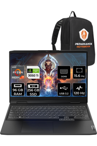 Lenovo Ideapad 3 82SB00NWTX Harici GeForce RTX 3050 Ti AMD Ryzen 7 6800H 96 GB DDR5 256 GB SSD 15.6 inç FHD Freedos Gaming Laptop PER4 ÇANTA