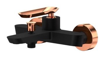 Bien Hermes Pirinç Çiftli Aç Kapa Ankastre Kare Banyo Bataryası Rose Gold - Siyah