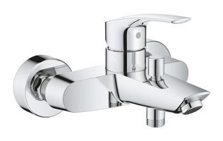 Grohe Eurosmart Krom Kaplama Çiftli Aç Kapa Yarı Ankastre Kare Banyo Bataryası Krom