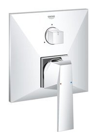 Grohe Allure Brilliant Krom Kaplama Tekli Aç Kapa Yarı Ankastre Kare Banyo Bataryası Krom