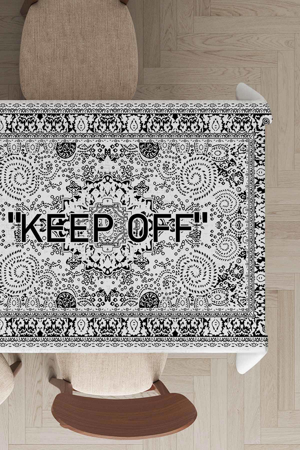 Viva Home Keep Off Tay Tüyü 140x260 cm Dikdörtgen Masa Örtüsü Beyaz