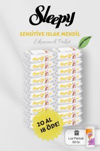 Sleepy Sensitive 1800 Yaprak 20'lü Islak Mendil