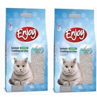 Enjoy Marsilya Sabun Kokulu Topaklanan İnce Taneli Bentonit Kedi Kumu 2x10 lt