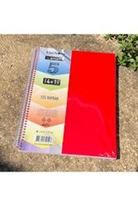 Çınar Defter A4 125 Yaprak Kareli-Çizgili Telli Yumuşak Kapak 1 Adet Okul Defteri Kırmızı