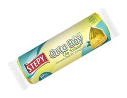 Stepy Limon Kokulu Büzgülü Orta Boy 55x60 cm Çöp Poşeti 10 Adet Sarı