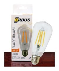 Orbus ORB-STM6W 6 W Tasarruflu Sarı E27 Yuvarlak Led Ampul