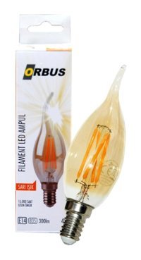 Orbus Orb-TA3 4 W Tasarruflu Amber E14 Damla Led Ampul