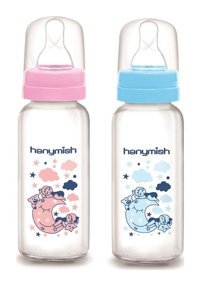 Hanymish 430 Polipropilen Gaz Yapmayan Antikolik Yavaş Akışlı 0-6 Ay Desenli Çok Renkli Biberon 240 ml