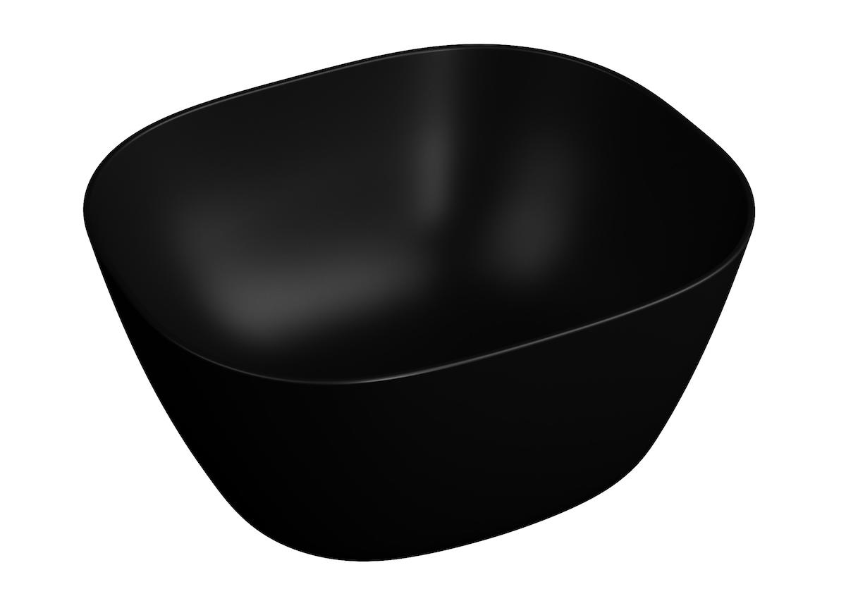 Vitra 7811b483-0016 Klasik Tekli 45 cm Seramik Tezgah Üstü Kare Lavabo Mat Siyah