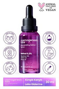 Cosmogenesis Labs Vegan Retinollü Yaşlanma Karşıtı Kırışıklık Karşıtı Jel Yüz Serumu 30 ml