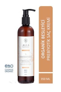 Alls Biocosmetics Organik Hindistan Cevizi Yağı-Jojoba Yağı Silikonsuz Sülfatsız Onarıcı Tuzsuz Boyalı Tüm Saçlar için Kadın Saç Kremi 350 ml