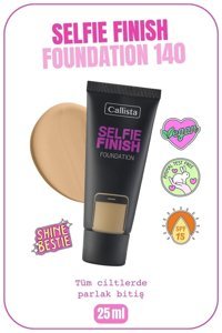 Callista Selfie Finish 140 Orta Bej Güneş Koruyuculu Vegan Likit Tüp Fondöten 25 ml