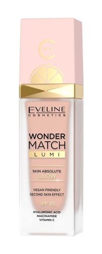 Eveline Cosmetics Wonder Match Lumi Su Bazlı Güneş Koruyuculu Vegan Likit Şişe Fondöten 30 ml