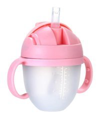 Cankypu Toddlers Pipetli Akıtmaz Kulplu 6 Ay+ 150 ml Alıştırma Bardağı Pembe