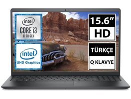 Dell Vostro 3510 N1823VN3510_U Dahili Intel UHD Graphics Intel Core i3 1115G4 4 GB Ram 512 GB SSD 15.6 inç Full HD Windows 11 Pro Laptop