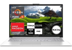 Asus Vivobook GO E1504FA-NJ115 BT28 Dahili AMD Radeon 610M AMD Ryzen 5 7520U 8 GB Ram 2 TB SSD 15.6 inç Full HD Windows 11 Home Laptop