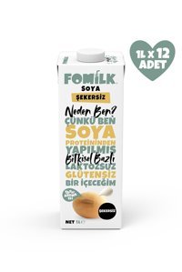 Fomilk Şekersiz Soya Sütü Laktozsuz 12'li 1 lt