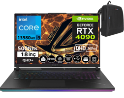 Asus ROG Strix Scar G834JY-N604025 Harici GeForce RTX 4090 Intel Core i9 13980HX 64 GB Ram 4 TB SSD 18 inç QHD Windows 11 Pro Oyuncu Laptop + Zetta Çanta