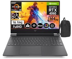 HP Victus S0014NT 77Z4M5EA27 Harici GeForce RTX 4060 AMD Ryzen 7 7840HS 96 GB DDR5 Ram 2 TB SSD 16.1 inç Full HD Windows 11 Pro Oyuncu Laptop + Zetta Çanta