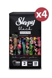 Sleepy Black Premium Organik 128'li Uzun Günlük Ped