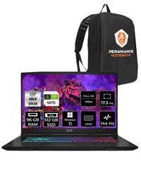 MSI Katana 17 B13VGK-1242XTR Harici GeForce RTX 4070 Intel Core i9 13900H 96 GB Ram 512 GB SSD 17.3 inç Full HD Windows 11 Pro Oyuncu Laptop + PER4 Çanta