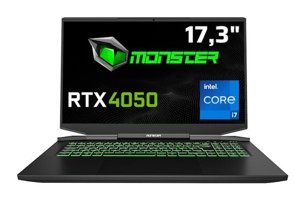 Monster Abra A7 V14.6.8 Harici GeForce RTX 4050 Intel Core i7 13700H 64 GB Ram 1 TB SSD 17.3 inç Full HD FreeDos Oyuncu Laptop