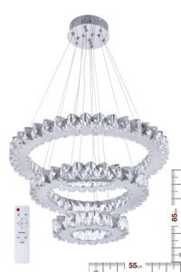 Ala Lighting Al-581-3 3'lü Altın Kristal Taşlı Modern Çelik Salon-Oturma Odası Avize