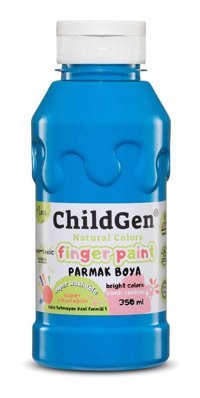 ChildGen Yıkanabilir Organik 350 ml Mavi Parmak Boyası