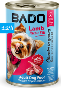 Bado Kuzu Etli Ezme Yetişkin Köpek Maması 400 gr 12'li