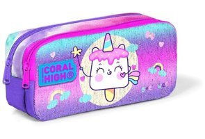 Coral High 12053 Unicorn Pembe Bölmeli Çift Gözlü Cüzdan Kalemlik