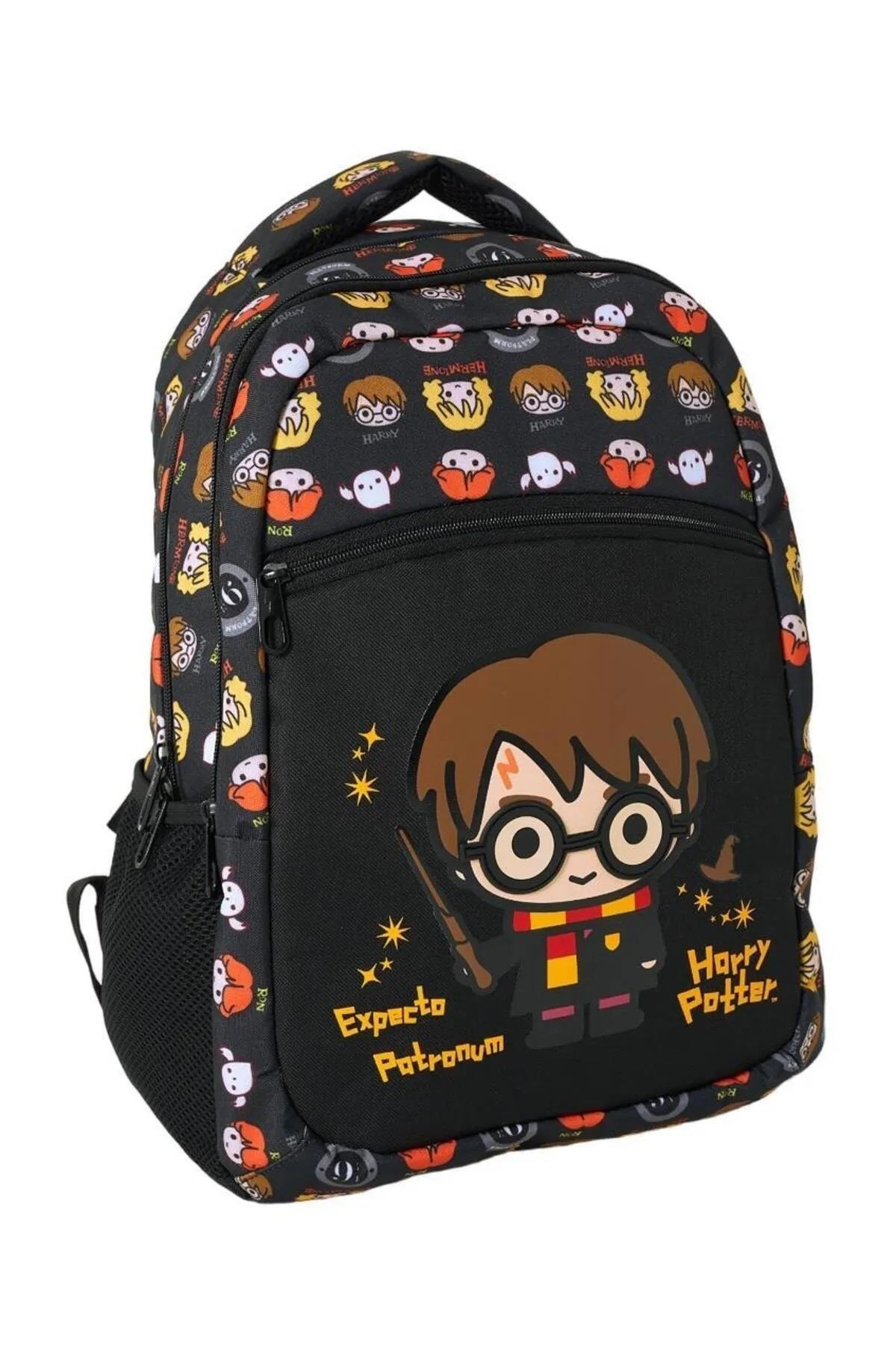 ModaOnn Back to Hogwarts Harry Potter 3 Gözlü Siyah İlkokul Unisex Sırt Çantası