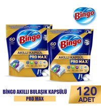 Bingo Akıllı Kapsül Pro Max Tablet Bulaşık Makinesi Deterjanı 2 x 60 Adet