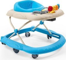 Baby2go Harfli 6 Tekerlekli Oyuncaklı Müzikli Örümcek Yürüteç Mavi-Gri