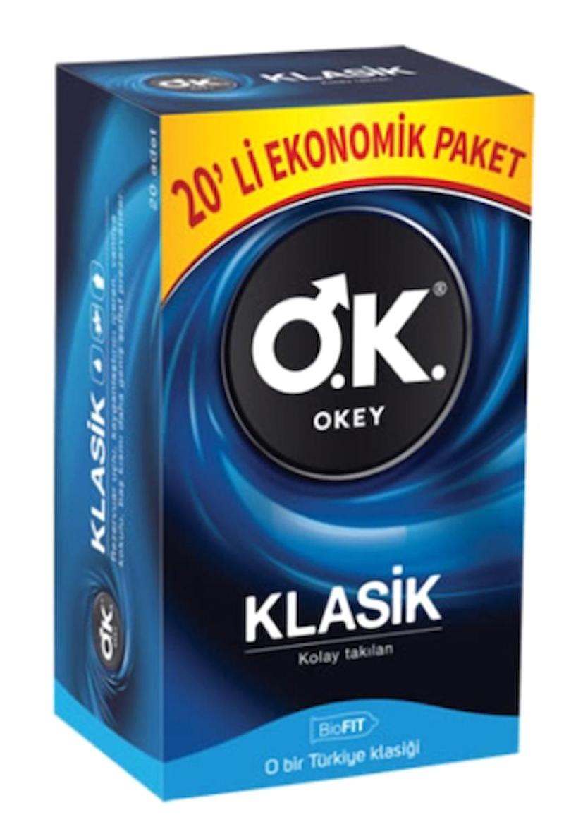 Okey Klasik Ekonomik Paket Normal Prezervatif 20x12 Adet