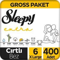 Sleepy 6 Numara Organik Cırtlı Bebek Bezi 400'lü