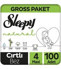 Sleepy Natural 4 Numara Organik Cırtlı Bebek Bezi 100'lü